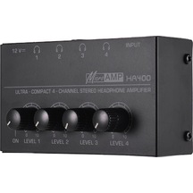 Muslady Ha400 4 Yollu Kulaklık Amfi, Siyah, Küçük Avrupa Standardı, 110-240v Güç Kaynağı