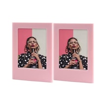 Mini Film Uyumlu Pembe 2'li Mıknatıslı Fotoğraf Çerçeve Seti Standart