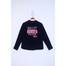 Toontoy Kız Çocuk Ballet Club Baskılı Sweatshirt Siyah
