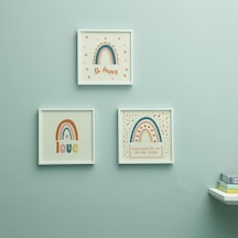 Bebek Odası İçin Minimal Tasarımlı Çerçeve 3&apos Lü 20x20 Cm Açık Gri