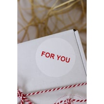 For You Yazılı Beyaz 40 Mm Yuvarlak Yapışkanlı Sticker Etiket 120 Adet