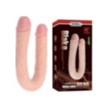 Hızlı Express Shequ Black 44 Cm Çift Taraflı Ve Çift Başlı Realistik Dildo Penis