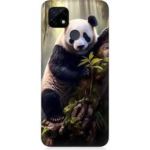 Realme C21 Uyumlu Silikon Kılıf Panda Ve Ağaç