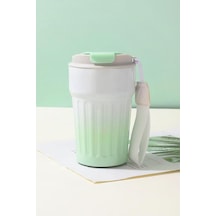 304 L Çelik 400 Ml Yeşil Beyaz Degrade El Termos Mug Cin918ys Çok Renkli