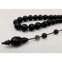 Soma Tesbih Akay Usta İmzalı Küre Kesim Üst Segment Abanoz Ağacı Tesbih 8x8