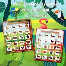 2 Set - 80 Parça Tox Evcil ve Vahşi Parça Birleştirme Oyunu Keçe
