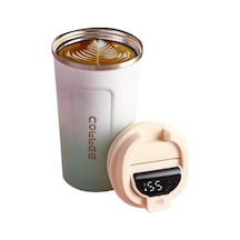 Createtech Yalıtımlı Springsun Sıcaklık Sıcak/buzlu Paslanmaz Kupaları Kupa, Kapaklı Kahve Kahve Için Göstergesi Duvarlı Çift Çelik Akıllı Vt