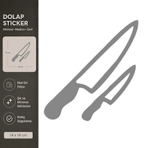 Bıçak Mat Gri Dekoratif Folyo Sticker 14x14 Cm