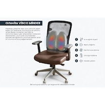 Yeni Nesil Visco Ortopedik Ergonomik Kaymaz Taban Terlemez Sırt Minderi Ofis, Ev, Araç Bel Destek Minderi Gri Rahat Duruş Ortopedik