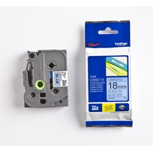 BROTHER P-TOUCH TZE-541 TZE-TAPE 18 MM MAVİ ÜZERİNE SİYAH LAMİNASYONLU ETİKET
