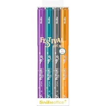 Office Festival Jel Kalem 0.7 Mm Vivid Renkler 4'lü Blıster - 2 124-Pembe