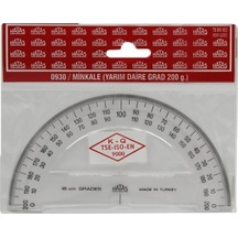 Hatas 0930 Plastik Minkale Yarım Daire 200 Derece Gradlı Şeffaf