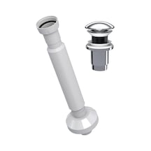 Suera Magic Pipe Körüklü Gider Borusu + Elixir Pop-up Set Krom - Taşma Deliksiz