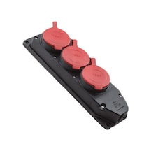 Orel OR2213 Kauçuk 3  x  25 380 Volt Amper Trifaze Grup Priz 3'lü