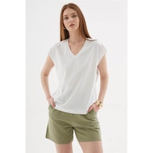 Fashion Friends Baskılı Beyaz Kadın Bluz 25y0123k1 Beyaz