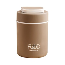 304 Çelik Kahverengi 520 ml Yemek Mama Saklama Kabı (SICAK TUTMAZ) cin418khv Kahverengi