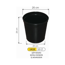 Ofis Tipi Çöp Kovası 10 Litre Siyah