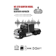 Tır Tasarımlı Bluetooth Hoparlör 15w Rgb Işıklı Fm Radyo Usb Tf Kart Çoklu Bağlantı Vintage