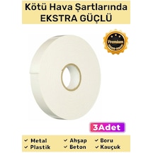 Süper Güçlü Uzun Ömürlü Kuvvetli Yapışkan Kolay Uygulanır İz Bırakmaz Çift Taraflı Köpük Bant 3 Adet