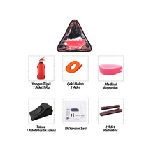Bezos Oto Trafik Ve İlk Yardım Seti - 1 Kg Yangın Tüpü, Reflektörlü Mac