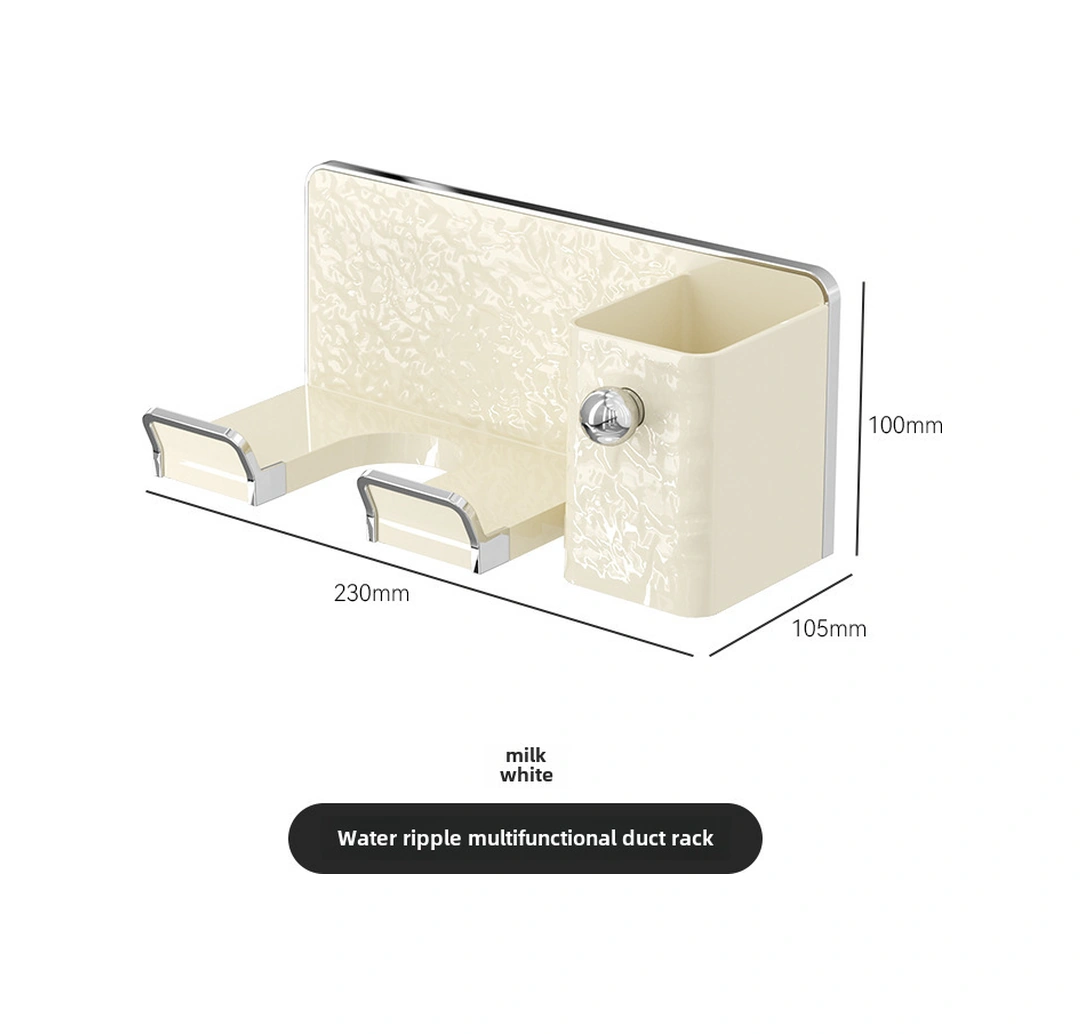 Kangvka Banyo Fön Makinesi Tutucusu, Plastik Duvarlı Depolama Rakımı, Deliksiz Kurulum, Çok Fonksiyonlu Havlu Kurutma Rafı - Süt Beyazı Gümüş Diğer