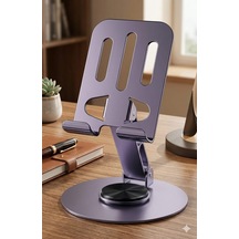 Lexroo Telefon Standı Metal Alaşımlı 360 Derece Tam Tur Dönebilen Çift Noktadan Katlama Ayarlı Çok