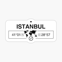 Istanbul Gps Harita Sticker Oto Araba Yapıştırma 17Cm