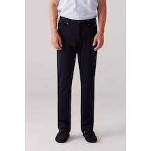 Erkek Lacivert Ultra Esnek Rayon Karışımlı Kanvas Pantolon