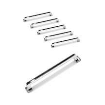 Canik Mobilya Kulpları, 5 Adet Metal, Tv Ünitesi Yatak Odası Çekmece Vestiyer Mutfak Dolap Kulbu Krom, 160 Mm