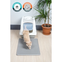 40x55 Cm Hücreli Kedi Kumu Paspası Kedi Matı Kedi Tuvalet Önü Paspası Açık Gri