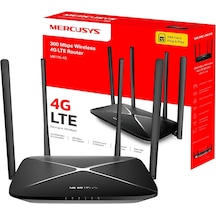 Mercusys Mb115-4g N300 Mbps 4g Lte Router Sım Kart Girişli 4 Ethernet Portu 4 Harici Antenli 32 Cihaza Kadar Bağlantı Mobil Uygulama Destekli