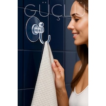 Transformacion Şeffaf Askılı Vantuz Kanca Banyo Mutfak Duvar Askısı 4cm 1.36kg Taşıma Kapasiteli, 7430000722496 Çok Renkli