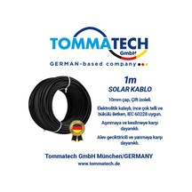 10mm Solar Güneş Paneli Kablosu Siyah 1m