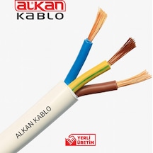 3x2,5 Mm² H05vv-f Ttr Kablo Beyaz %100 Bakır 15 Metre