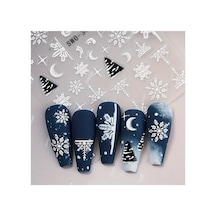 Kurabiye Adam Çam Ağacı Kar Tanesi Noel 3d Tasarım Yapışkan Sticker Tırnak Dövmesi Nail Art