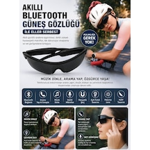 Z06 Pro Akıllı Bluetooth Bisikletçi Güneş Gözlüğü Siyah Polarize Spor Gözlük