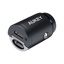 Aukey Cc-a4-bk 30w 2 Port Type-c Pd Destekli Araç Şarj Cihazı - Siyah