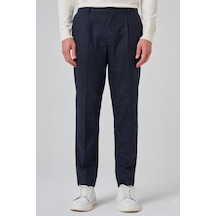 Morven Erkek Lacivert Yünlü Trend Desenli Slim Fit Pantolon 26ks003001200 Lacivert