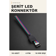 Onerous 90 Adet 4 Pin Dişi Şerit Led Konnektörü 10 Mm Çok Renkli