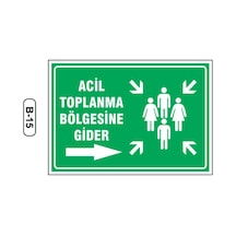 Acil Toplanma Bölgesine Gider Sağ Uyarı Ikaz Levhası (503538615)