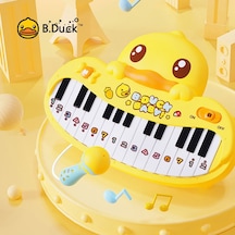 B.duck Müzik Elektronik Organ Oyuncak Müzik Aydınlatma Oynanabilir Enstrüman Bebek Ebeveyn-çocuk Piyano Mikrofonlu Doğumda-sarı