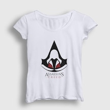 Presmono Kadın Robe Assassin's Creed T-shirt Beyaz