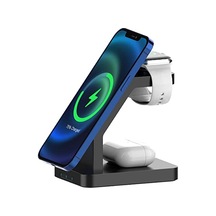 Tr Bl34 3 İn 1 Magsafe Uyumlu 15w Telefon, Kulaklık, Apple Watch Uyumlu Masaüstü Stand Kablosuz Şarj Cihazı