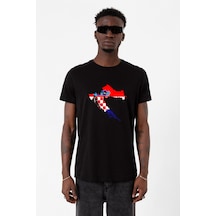 Euro 24 Croatia Siyah Erkek Tshirt Çok Renkli