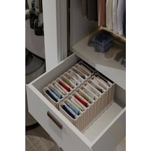 11 Bölmeli Dolap Ve Çekmece Içi Düzenleyici Akordiyon Organizer M-00500 1 Adet Kahverengi
