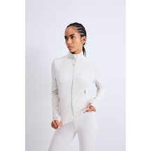 Defacto Slim Fit Dik Yaka Fermuarlı Dikiş Detaylı Spor Basic Hırka H5211ax26aubg721 Bej-bg721