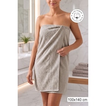 %100 Pamuk Softure Banyo Havlusu Yüksek Emici Yumuşak Dokulu Premium Havlu 100x140 Cm - Vizon