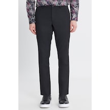 AC&Co / Altınyıldız Classics Erkek Sıyah Slim Fit Dar Kesim Yünlü Yan Cepli Takım Elbise Pantolonu Siyah