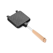 Sandviç Makinesi, Saplı Yapışmaz Izgara Tavası, Ocak Üstü Kamp Tost Makinesi Alüminyum Çevirmeli Tava