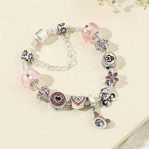 Disney Minnie Mouse Temalı Mickey Charmlı Bileklik Gümüş